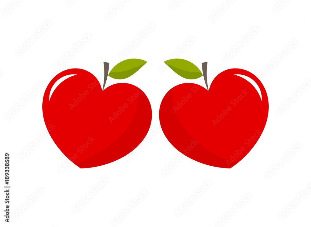 Red heart shaped apples