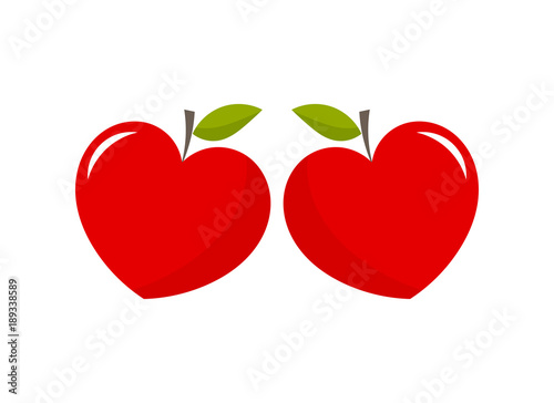 Red heart shaped apples