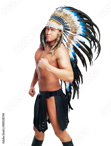dancer wearing a Native American costume