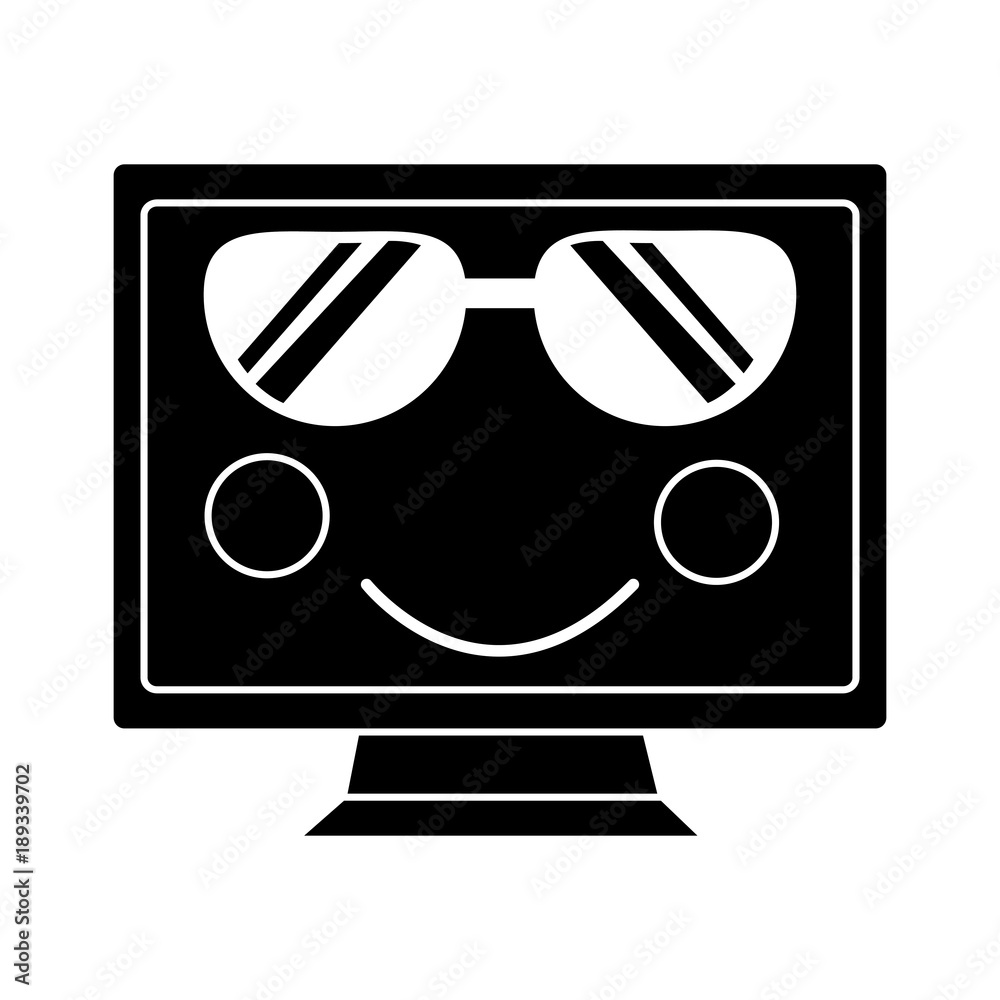 kawaii cute funny screen monitor vector illustration pictogram desing kawaii cute funny screen monitor vector illustration pictogram desing