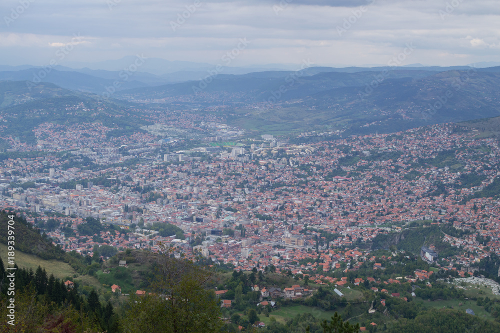 Panoramic View over Sarajevo, Bosnia and Herzegovina