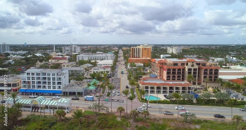 Delray Atlantic Avenue Florida aerial drone video 4k photo