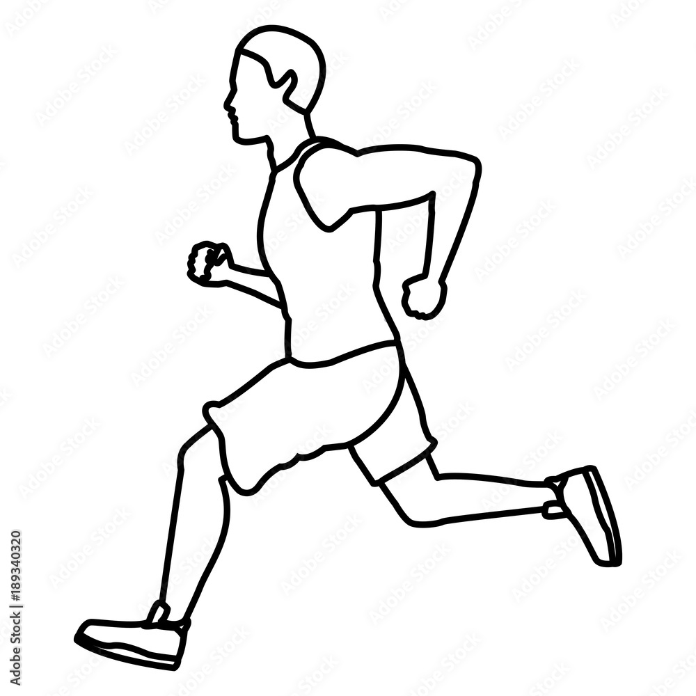 Fitness man running icon vector illustration graphic design