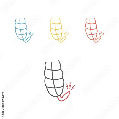 Appendicitis line icon. Vector sign.