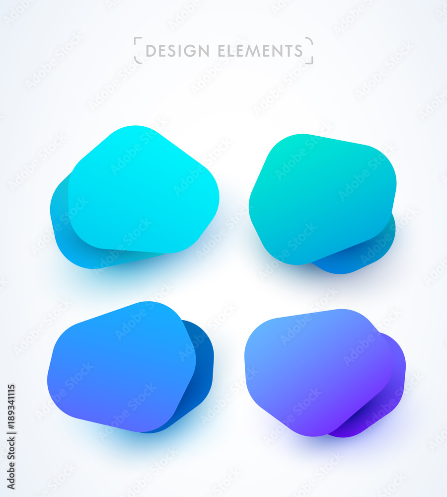 Modern abstract speech bubbles collection. Design and logo elements. Material design, flat, origami style Modern abstract speech bubbles collection. Design and logo elements. Material design, flat, origami style
