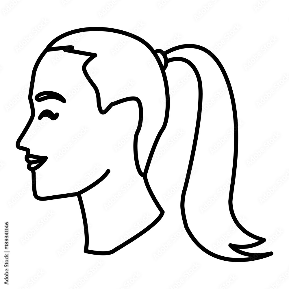 Woman head silhouette icon vector illustration graphic design Woman head silhouette icon vector illustration graphic design