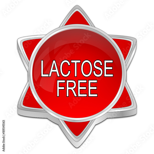 Lactose free Button - 3D illustration