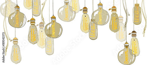 Tableau sur toile A set of lamps of Edison