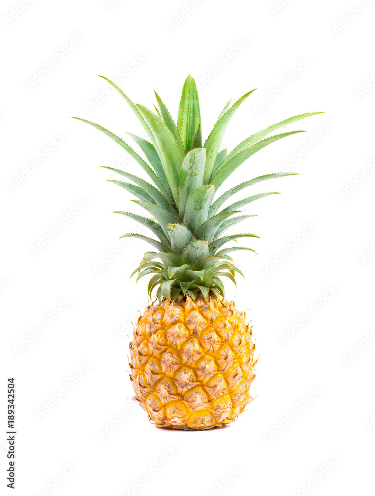 fresh pineapple on white background, tropical summer concept fresh pineapple on white background, tropical summer concept
