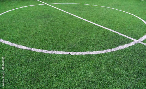 Soccer field with textured grass