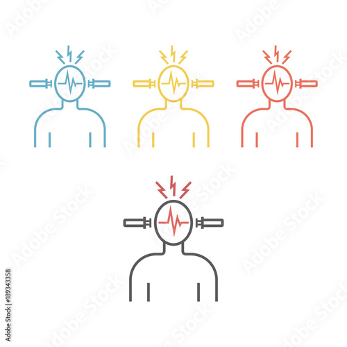 Electroconvulsive therapy. Vector icon.