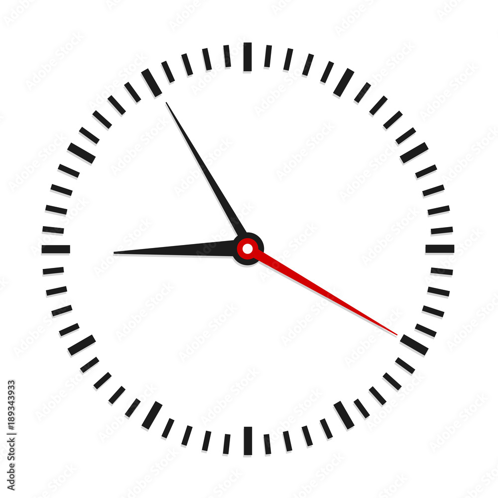 Round office clock on white, stock vector illustration Round office clock on white, stock vector illustration