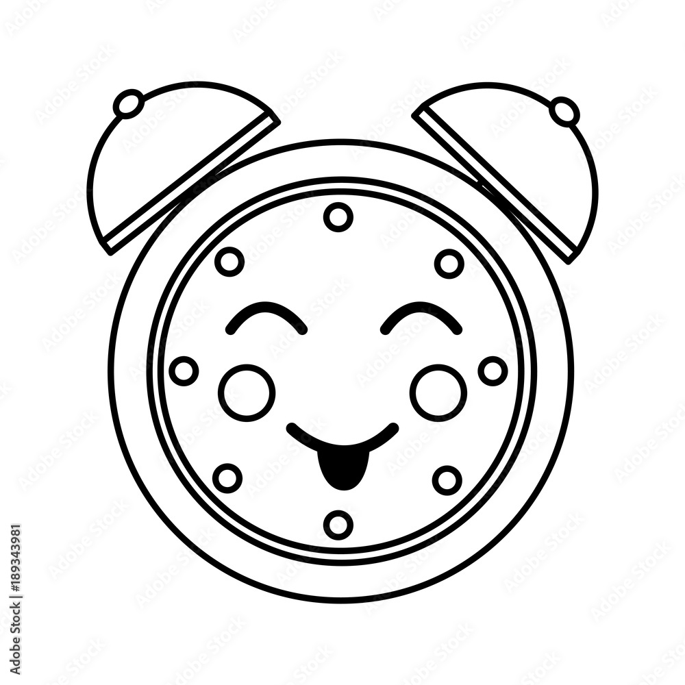 kawaii cartoon clock alarm character vector illustration outline image kawaii cartoon clock alarm character vector illustration outline image