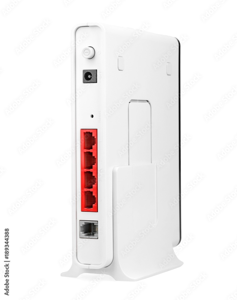 White ADSL wifi router isolated on white background. White ADSL wifi router isolated on white background.