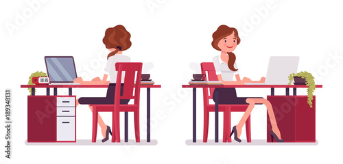 Sexy secretary working at desk