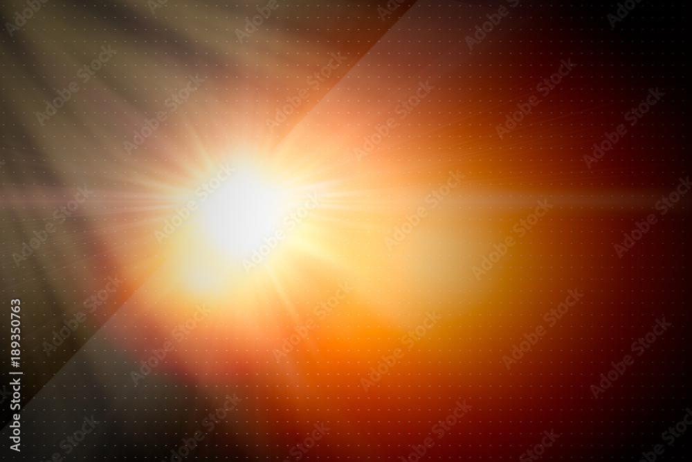 flare sun bright light of future concept for background