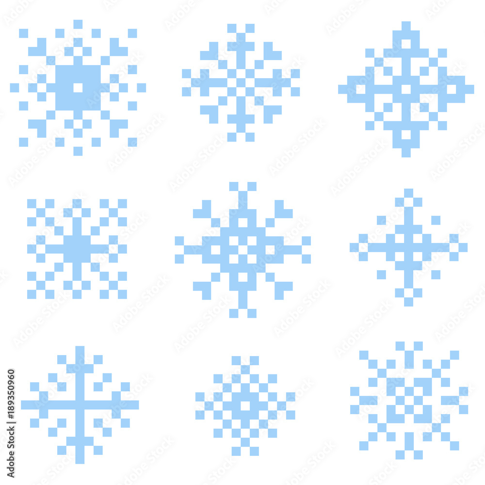 Pixel snow set