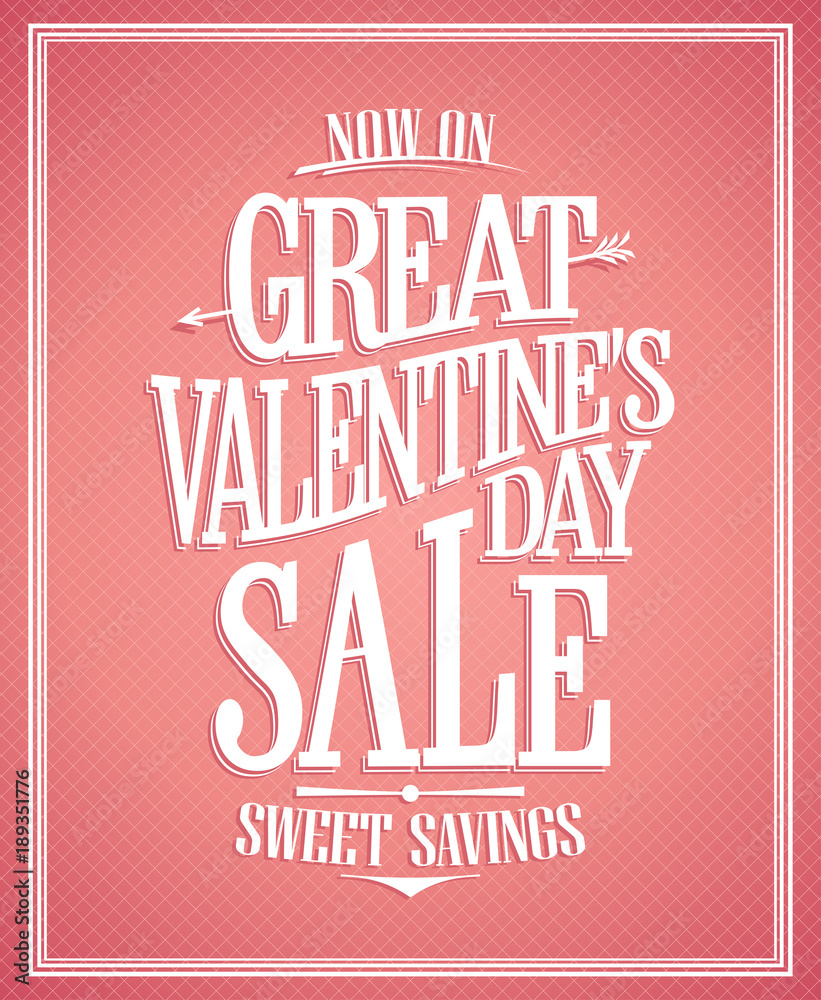 Great Valentines day sale poster design