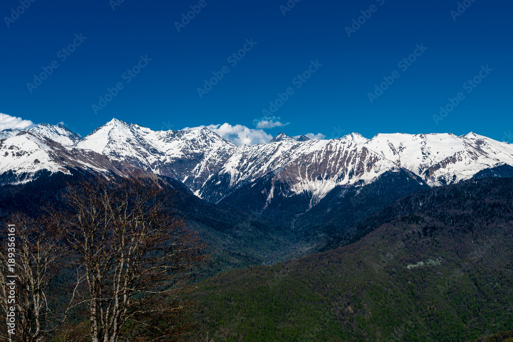 Caucasus mountains. Krasnaya Polyana, Sochi National Park, Russia.