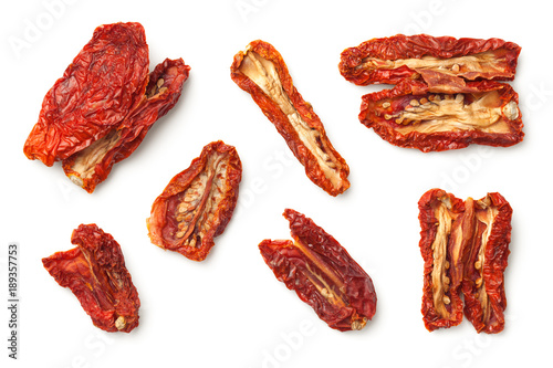 Dried Tomatoes Isolated on White Background