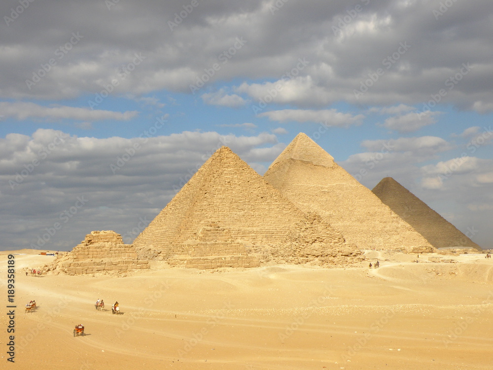 Desert landscape around Pyramids of Giza, Egypt