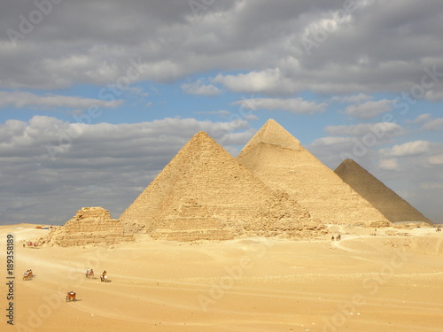 Desert landscape around Pyramids of Giza  Egypt