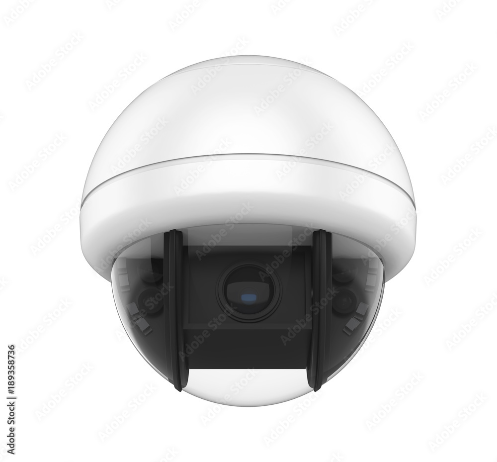 Fototapeta premium Dome CCTV Security Camera Isolated