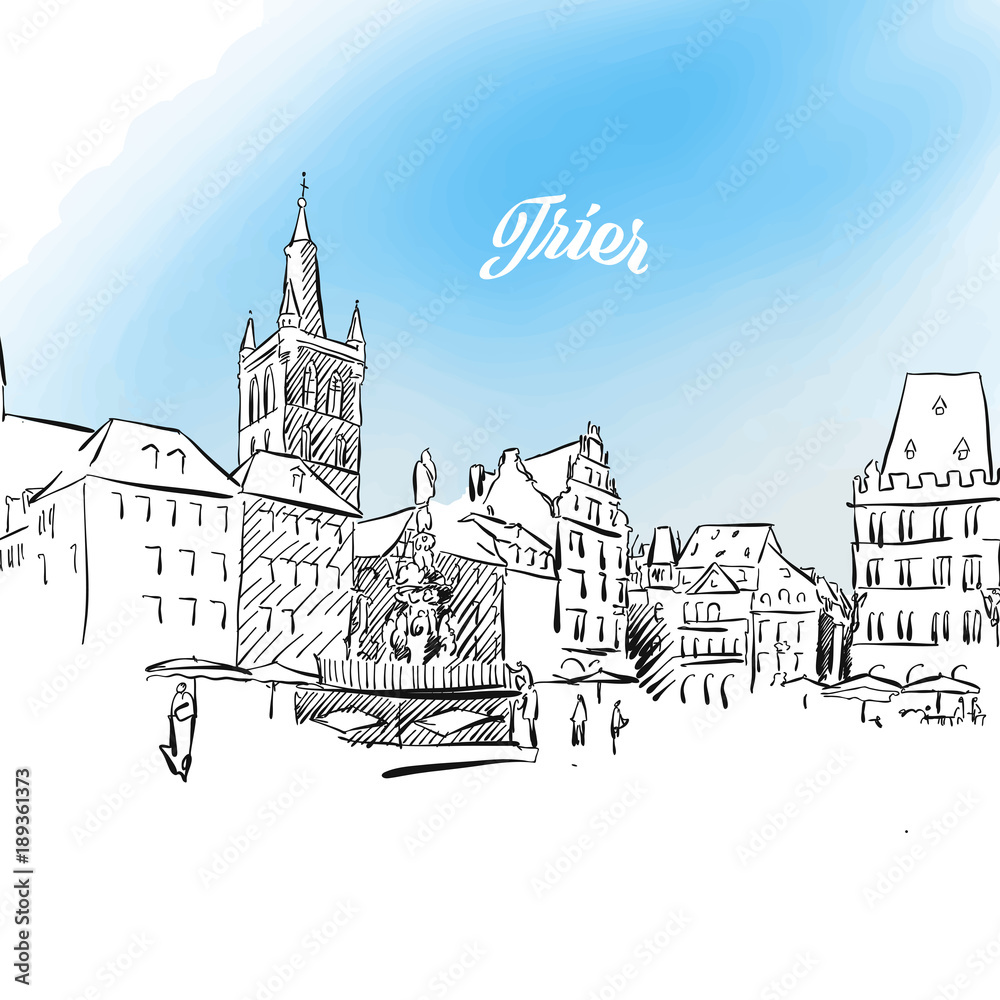 Sketch of Trier in Germany