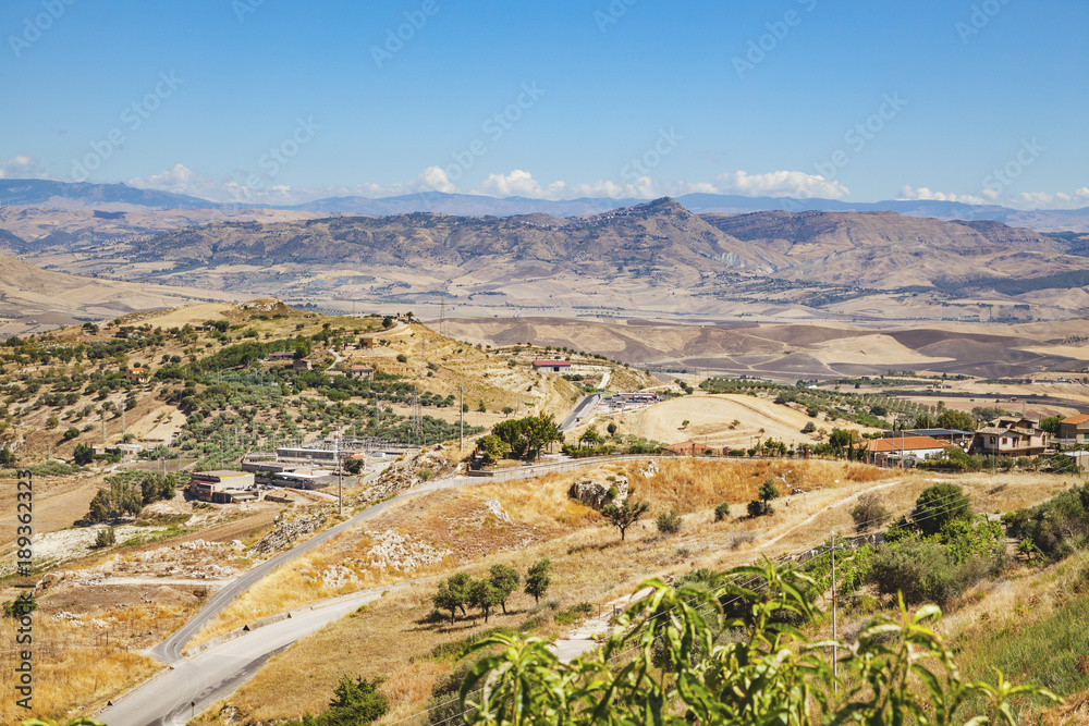 Landscape of the hinterland of Sicily (Italy)