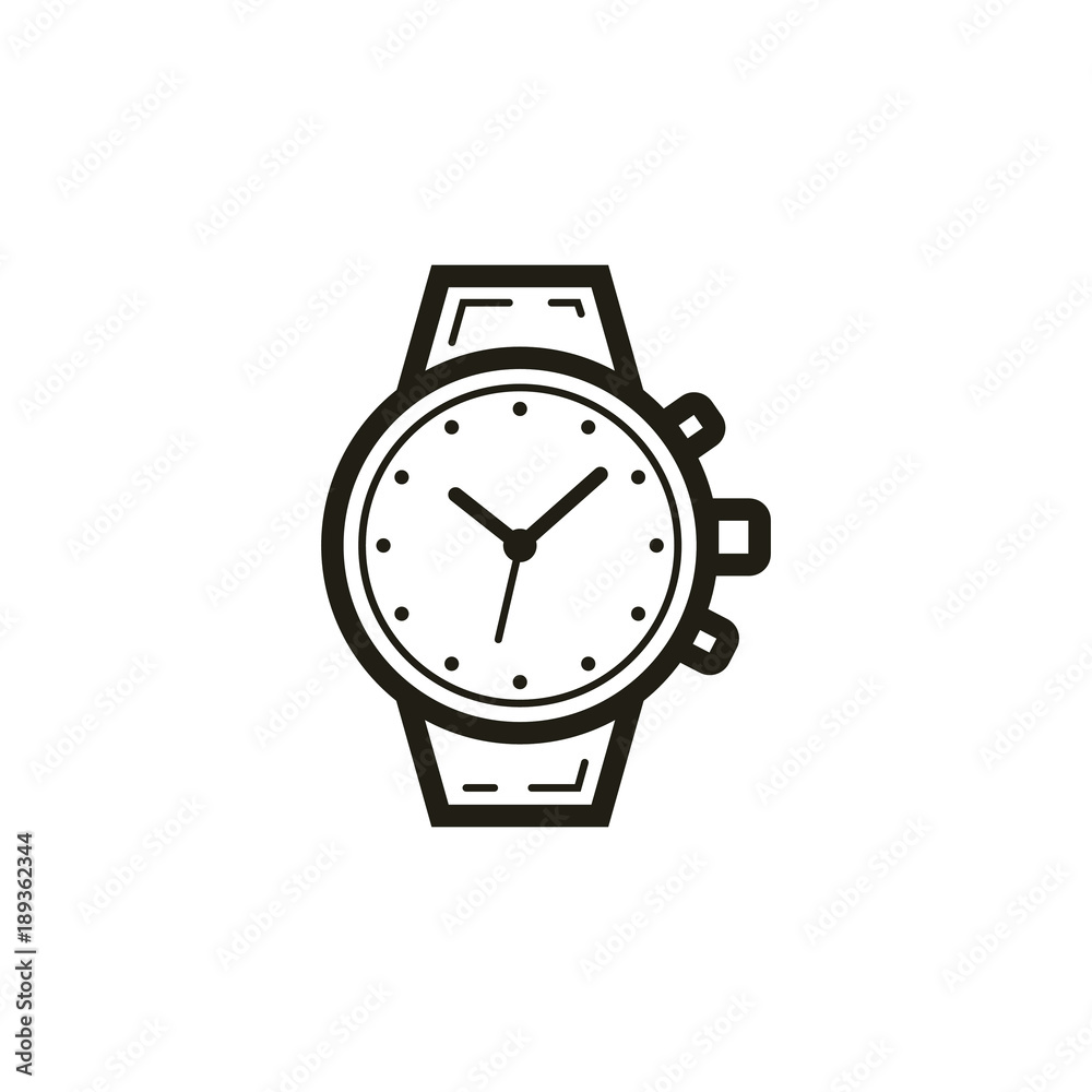 black and white linear watch icon black and white linear watch icon