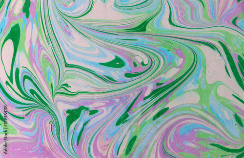 Ink marble texture. Ebru handmade wave background. Kraft paper surface. Unique art illustration. Liquid marbling texture.