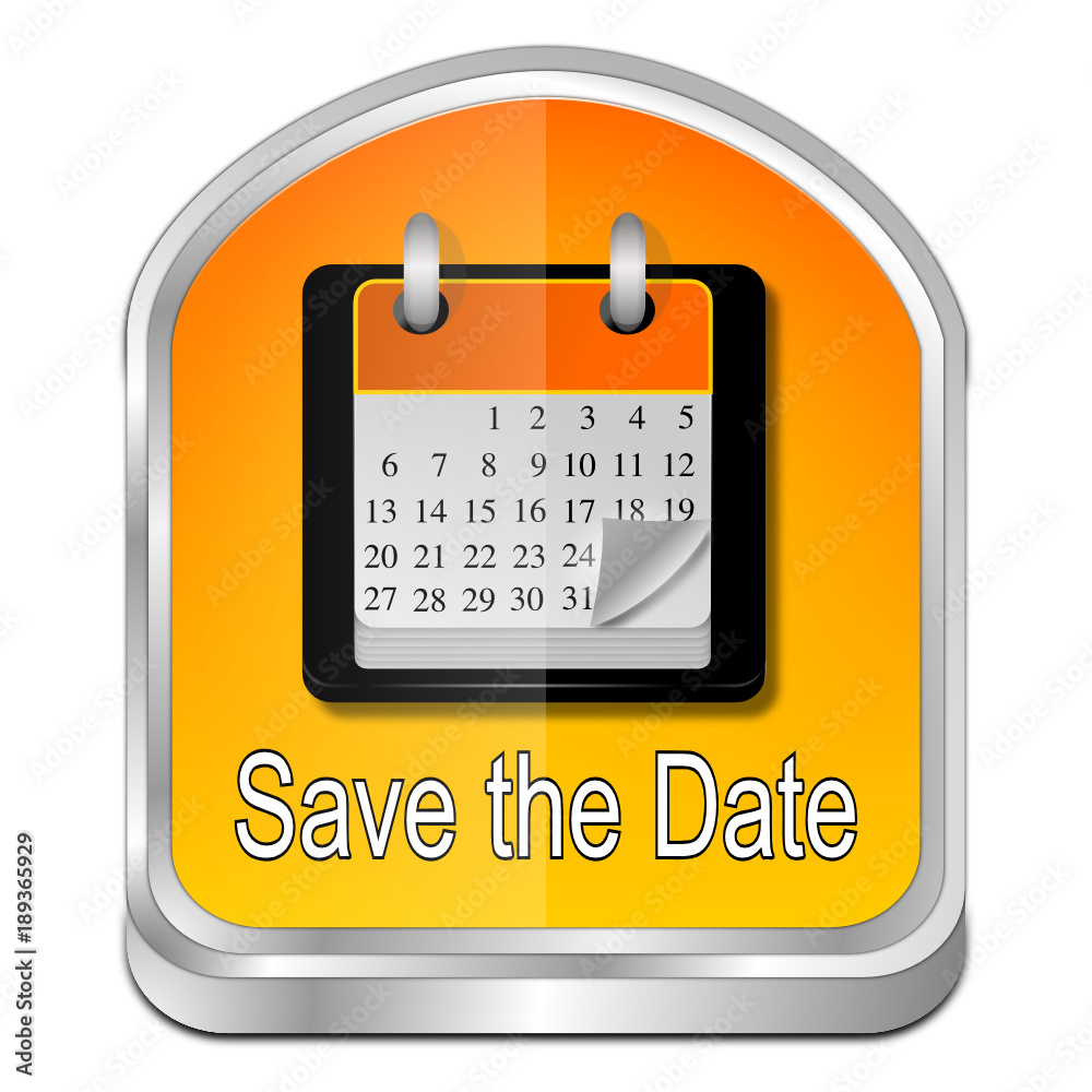 Save the Date Button - 3D illustration