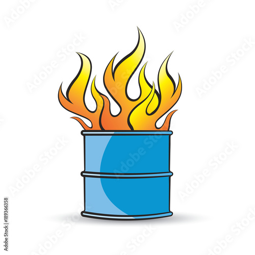 barrel with fire vector drawing