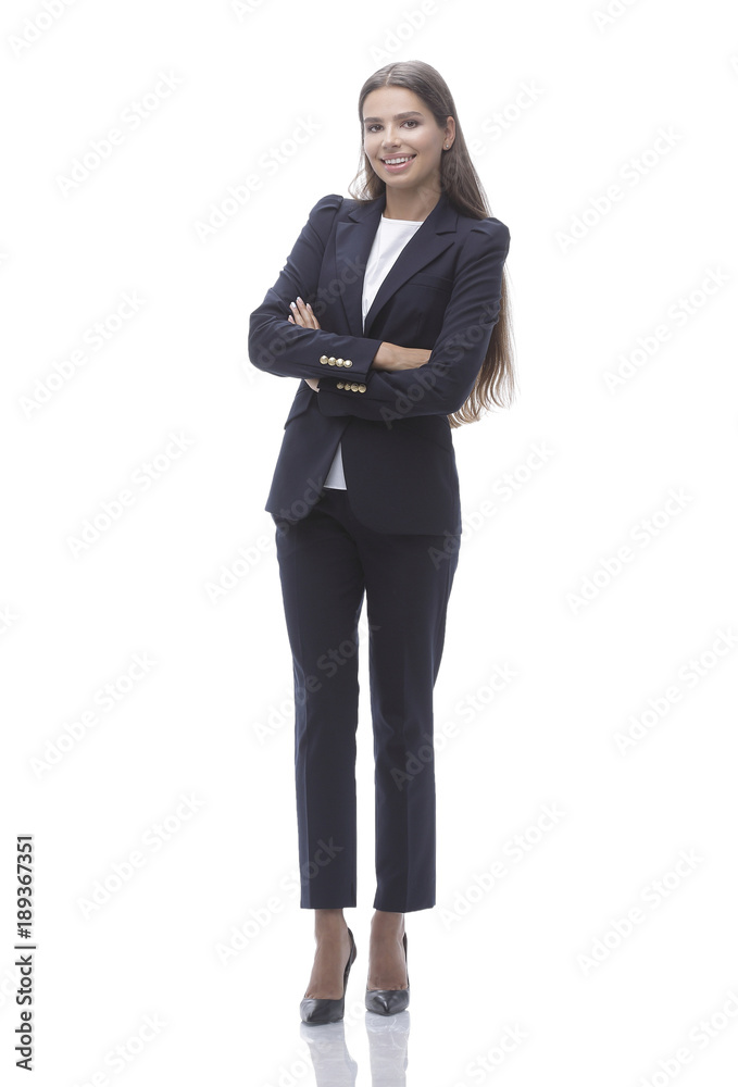 in full growth. young business woman. in full growth. young business woman.