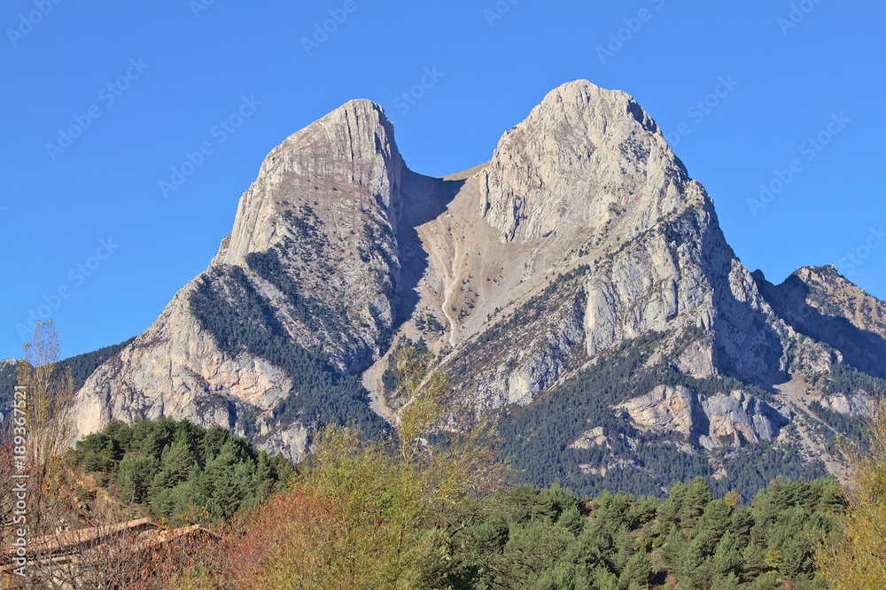 Pedraforca mountain in the Cadi Moixero mountain range.