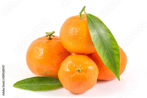 Healthy fruits, Fresh orange fruit with leaf isolated on white background, with a clipping path