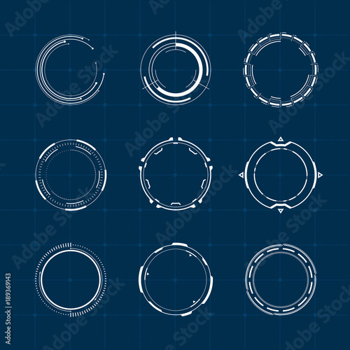 Futuristic Ui Circle Elements Set