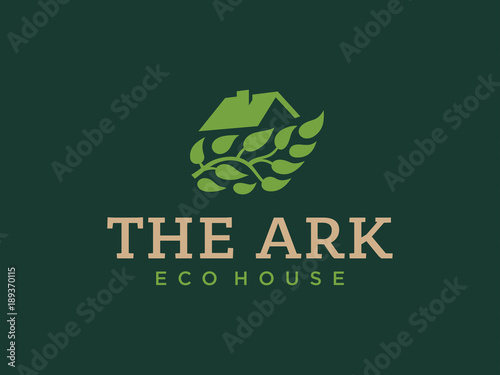 Modern professional logo the ark construction on green background