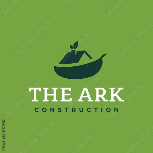 Modern professional logo the ark construction on green background
