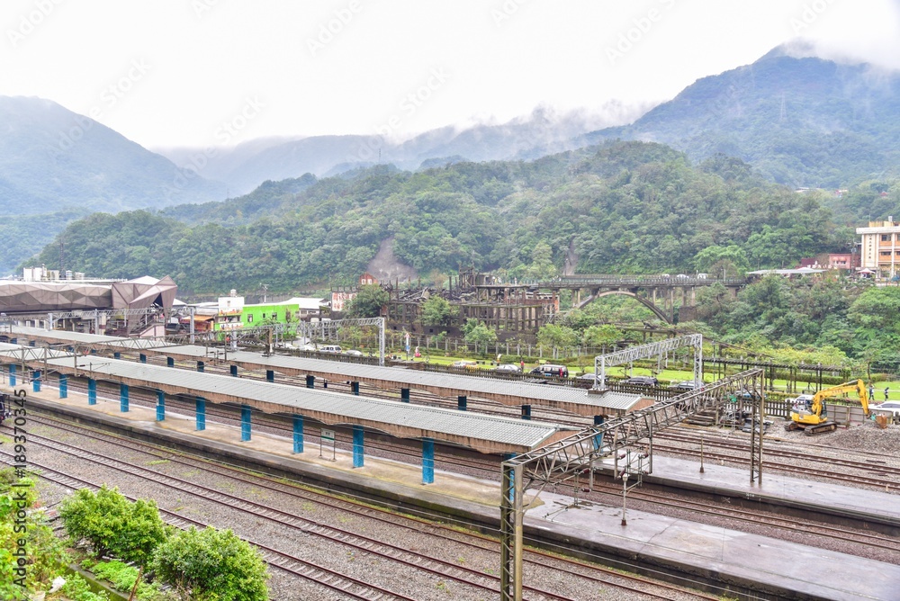 Railways Track Near Houtong Cat Village in Taiwan