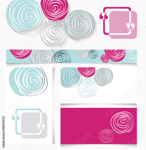 Colorful  card set with flower design.
