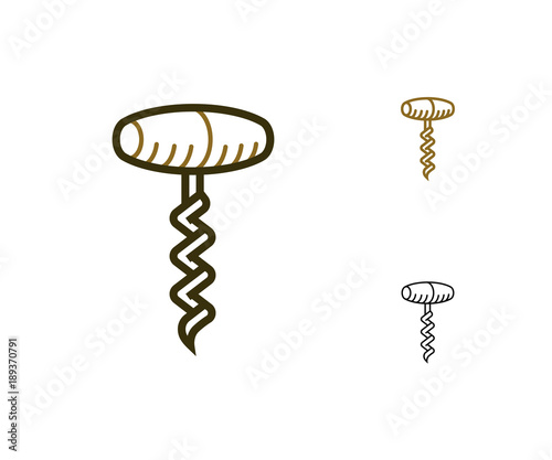 Remove cork. Corkscrews icon. Bottle opener vector illustration.