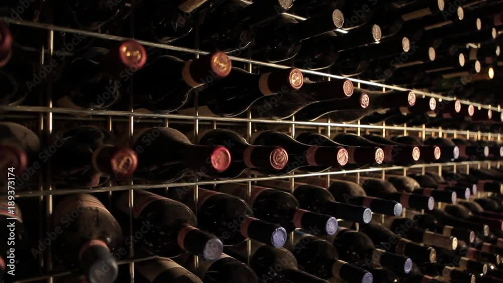 italian wine cellar with red wines