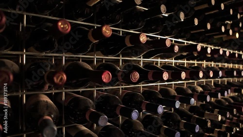 italian wine cellar with red wines