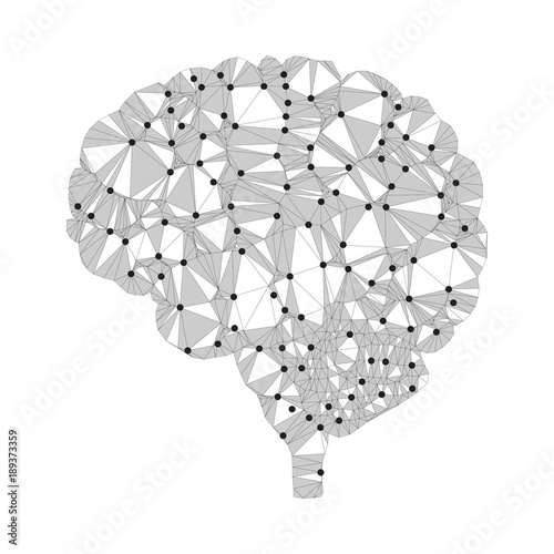 Shares of the brain, polygon, dots 3 photo