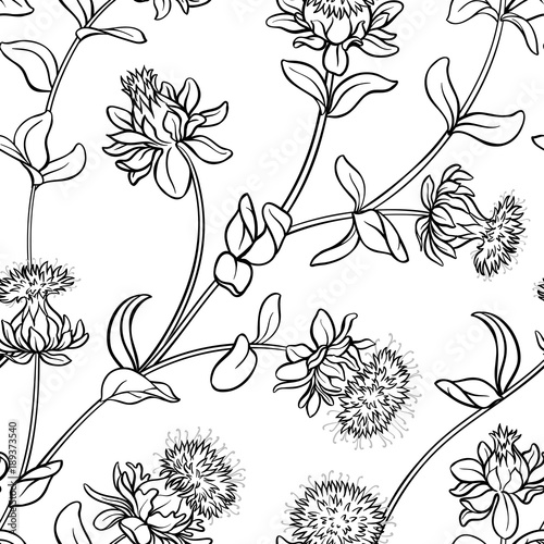 Canvas-taulu safflower seamless pattern