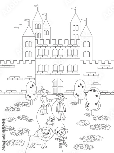 Coloring wizard of Oz 05 the Emerald Castle