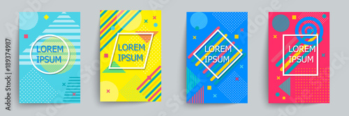 Covers with minimal design. Collection of cool bright covers. Geometric backgrounds for your design. Applicable for Banners, Placards, Posters, Flyers. Vector EPS10.