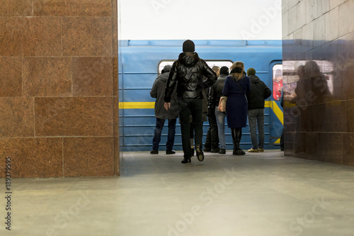 People at the metro station are waiting for the train © jollier_