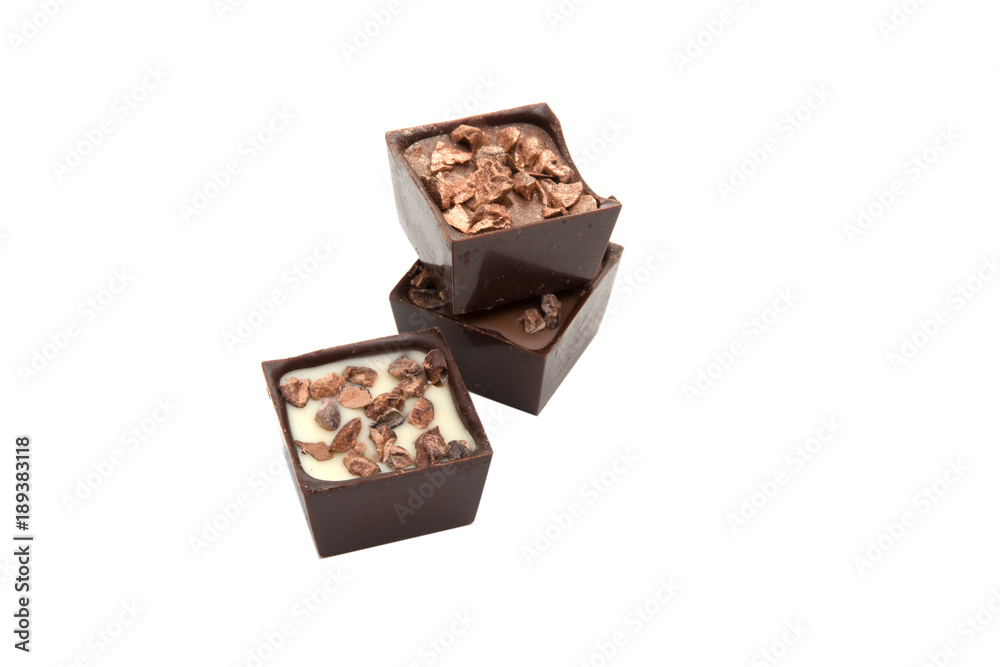 exclusive collection chocolate sweets isolated on the white exclusive collection chocolate sweets isolated on the white